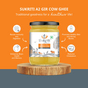 Sukriti A2 Gir Cow Ghee | Traditional Bilona Method A2 Cow Ghee | 500 ml