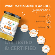 Sukriti A2 Gir Cow Ghee | Traditional Bilona Method A2 Cow Ghee | 500 ml